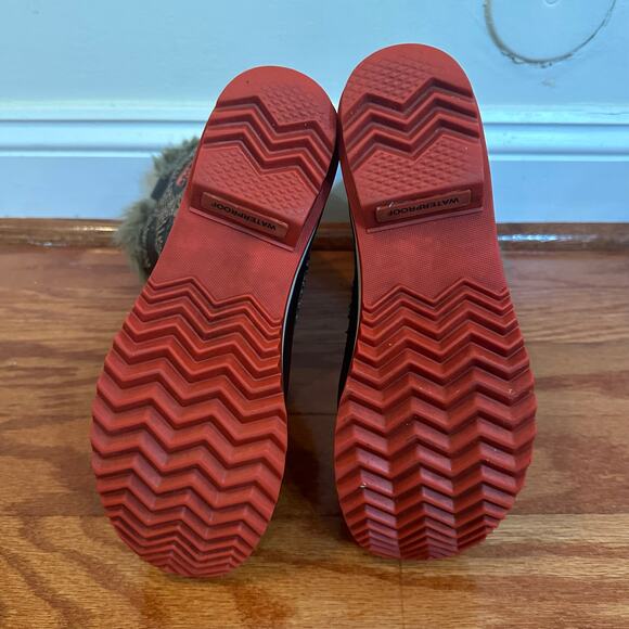 Sorel Tofino Tall Herringbone Fur Winter Boots Women's Sz 6.5 - Picture 9 of 11